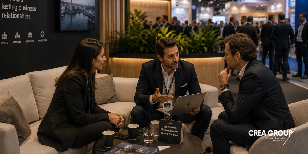 Reunión ejecutiva y espacio lounge de hospitalidad corporativa para incentivos y eventos en ICE 2027 Barcelona.