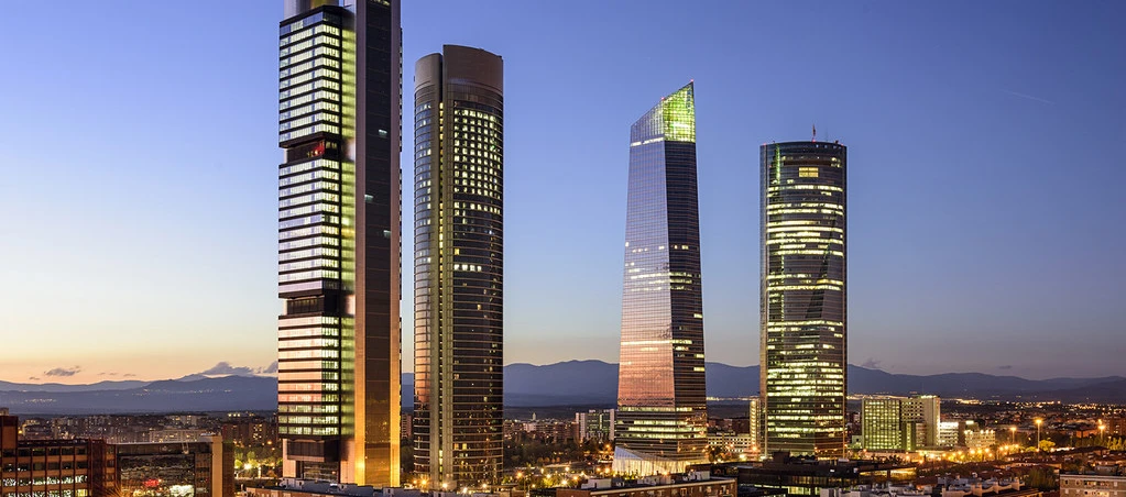 Rooftop event space at the Cuatro Torres business district in Madrid