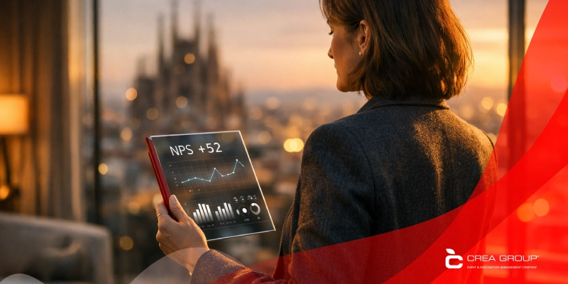 Business professionals networking in a luxury atrium during a corporate event
